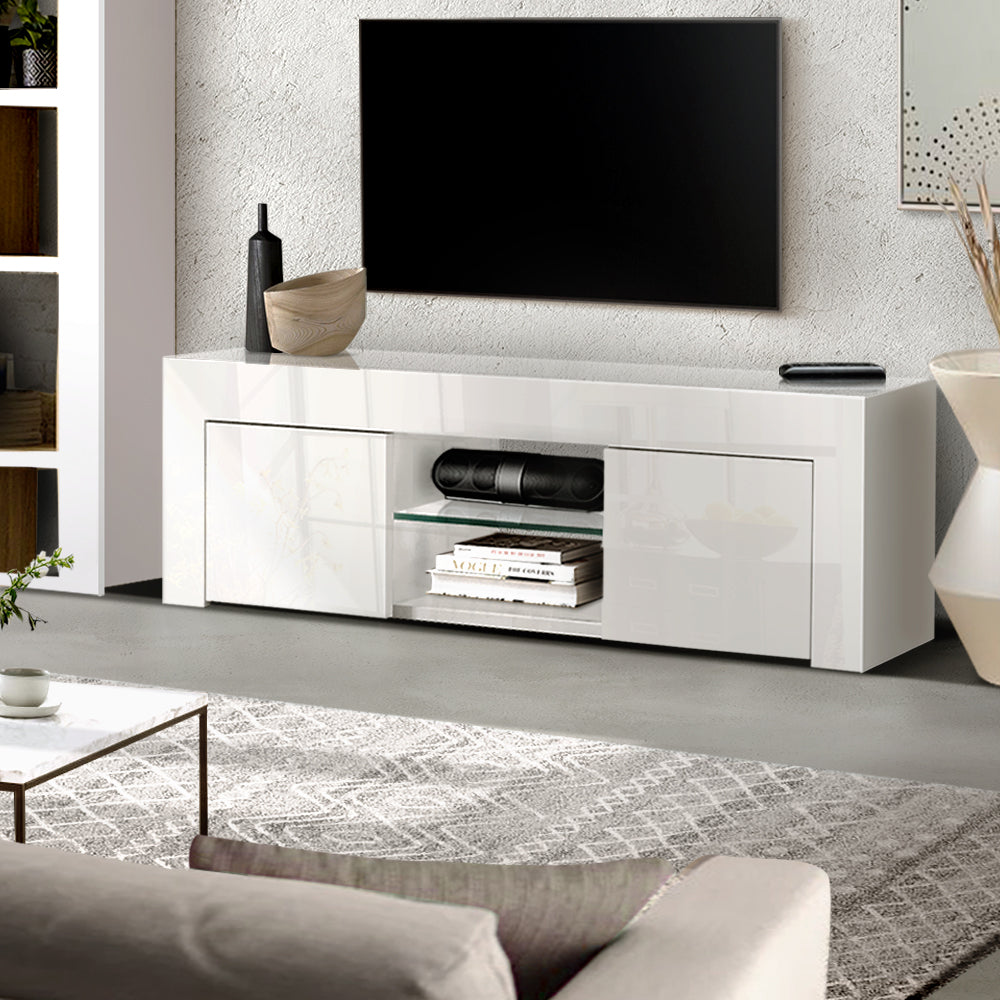 White gloss and online glass tv unit