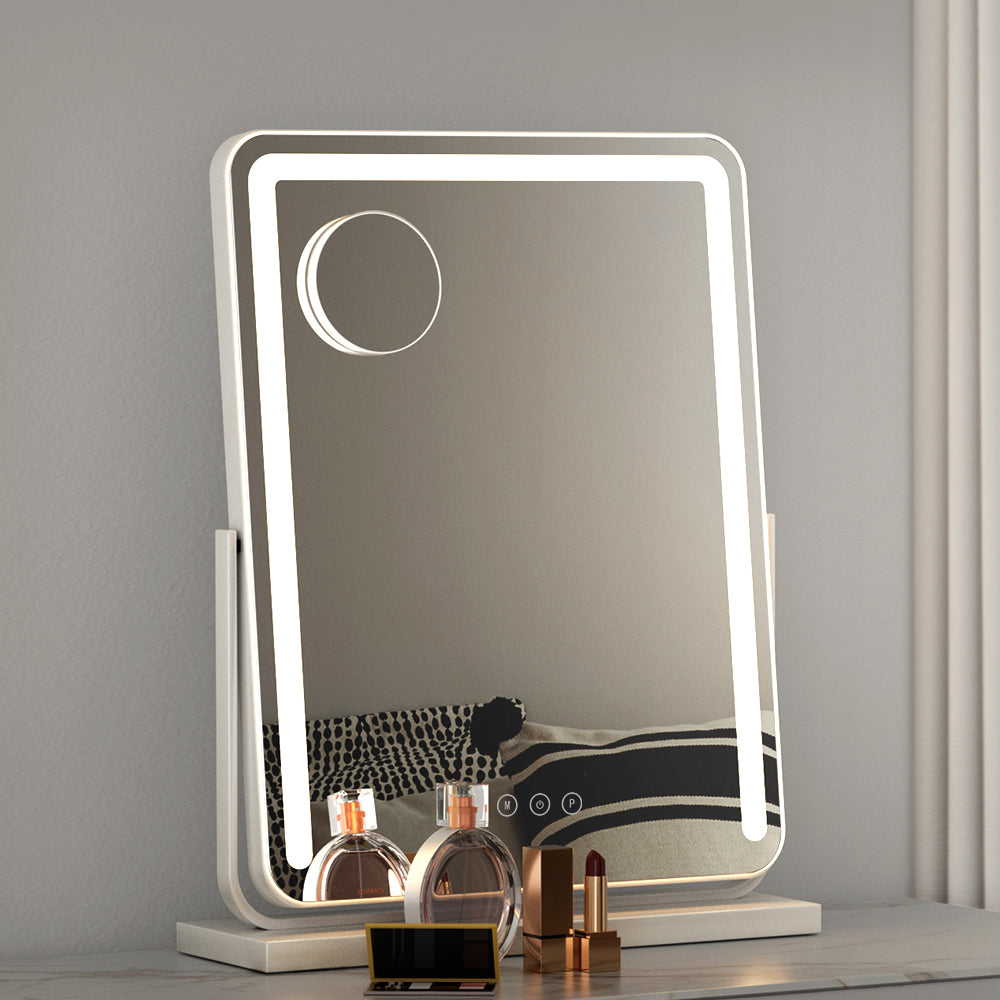 Stand up mirror on sale with led lights