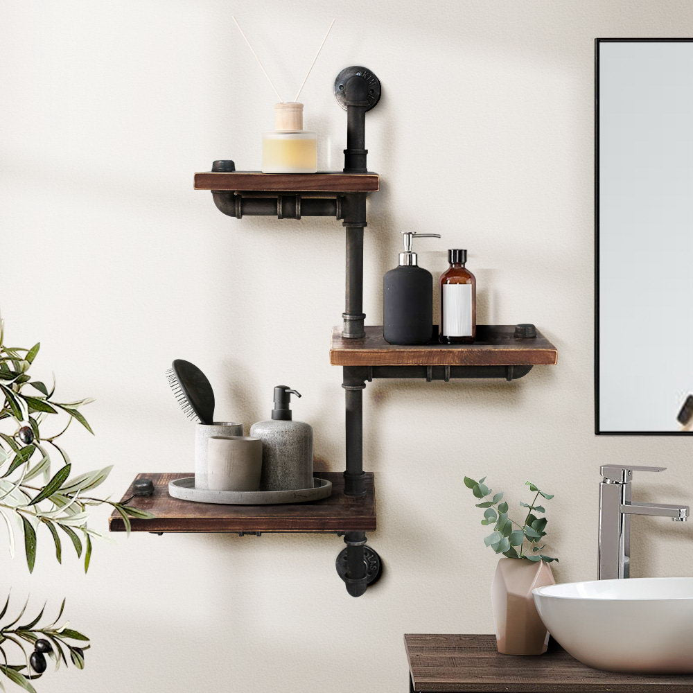 Industrial wall deals pipe shelf