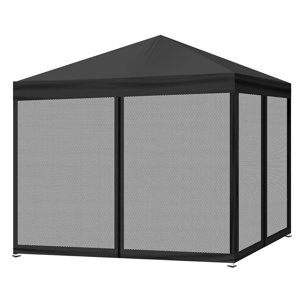 Mountview Gazebo Pop Up Marquee Outdoor Black