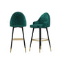 Set of 2 Dublin Bar Stools Stool Kitchen Chairs Swivel Velvet Barstools Vintage - Green