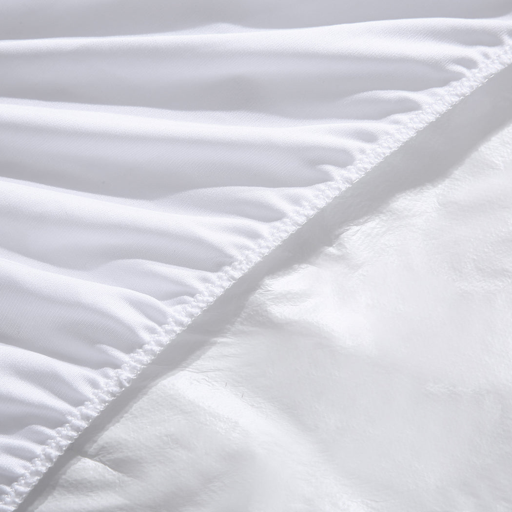 KING SINGLE Fully Fitted Waterproof Microfiber - White