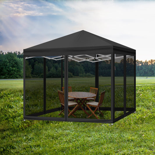 Mountview Gazebo Pop Up Marquee Outdoor Black