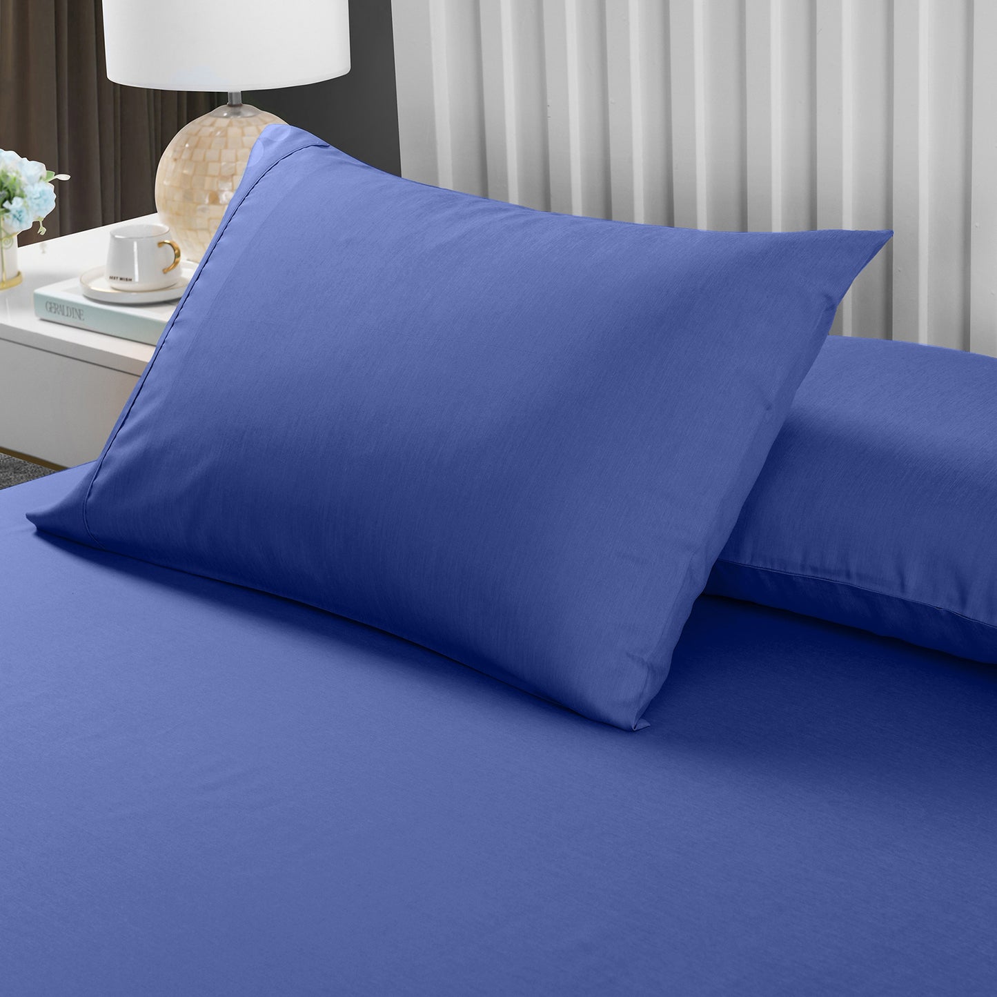 Queen Royal Comfort Bamboo Cooling 2000TC 3-Piece Combo Set - Royal Blue