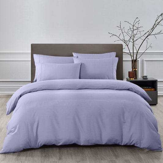 KING 2000TC Bamboo Cooling Quilt Cover Set - Lilac Grey