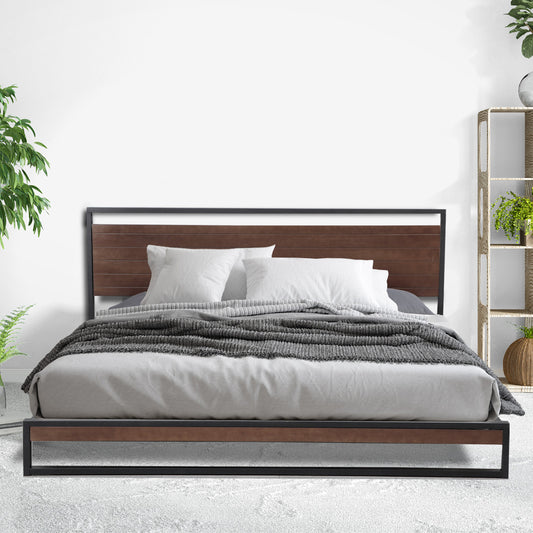 Xylia Bed Frame with Headboard - Black Single