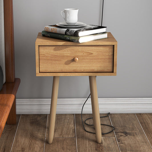 Burnaby Wooden Bedside Tables with 2 Drawers - Light Brown