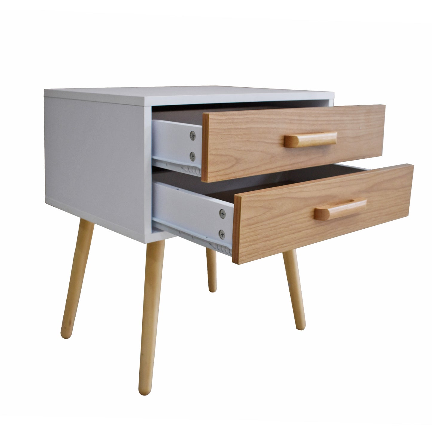 Courtenay Wooden Bedside Tables - Light Brown