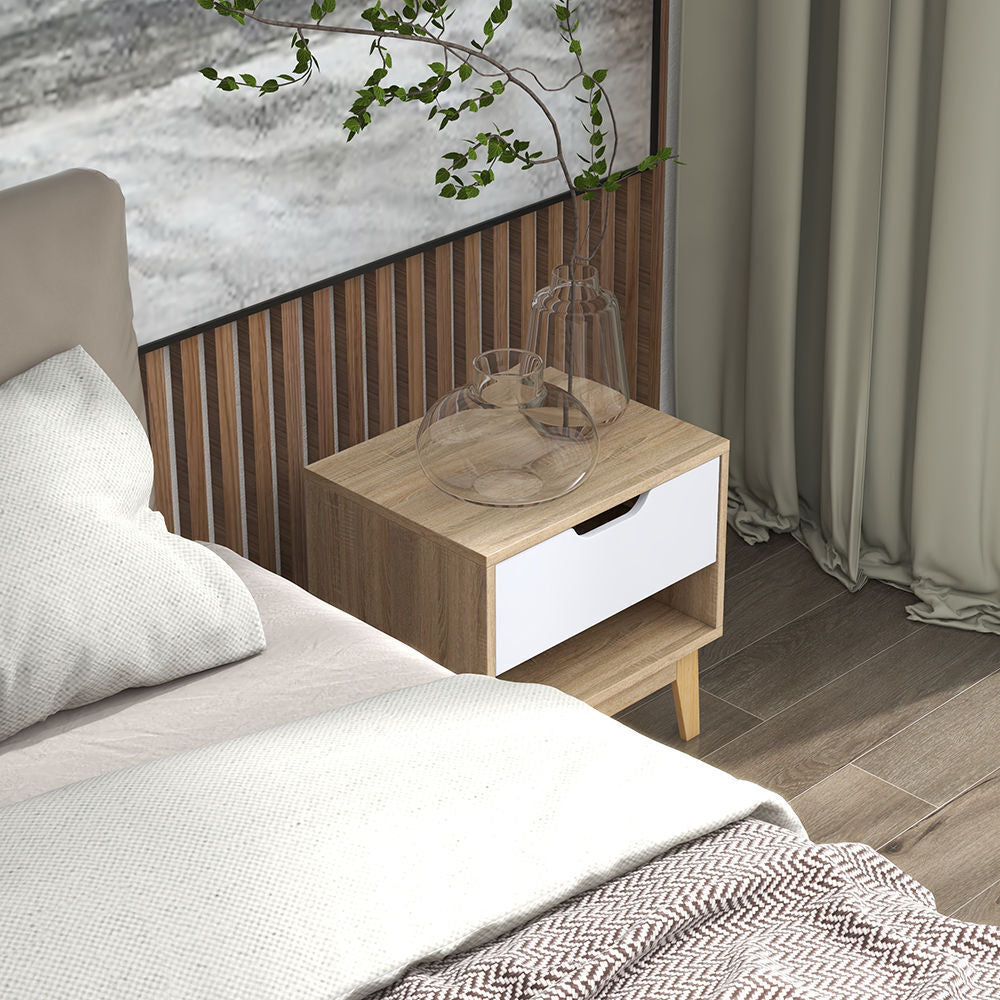 Kelowna Wooden Bedside Tables - Light Brown