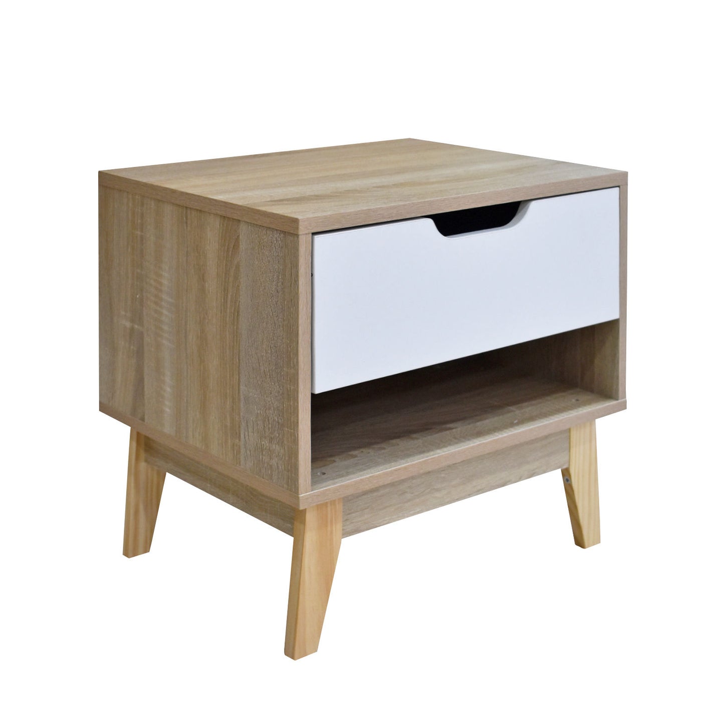 Kelowna Wooden Bedside Tables - Light Brown