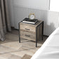 Nanaimo Wooden Bedside Tables with 2 Drawers - Light Brown