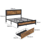 Mara Metal Bed Frame Platform Wooden with 4 Drawers Rustic - Black & Wood Double