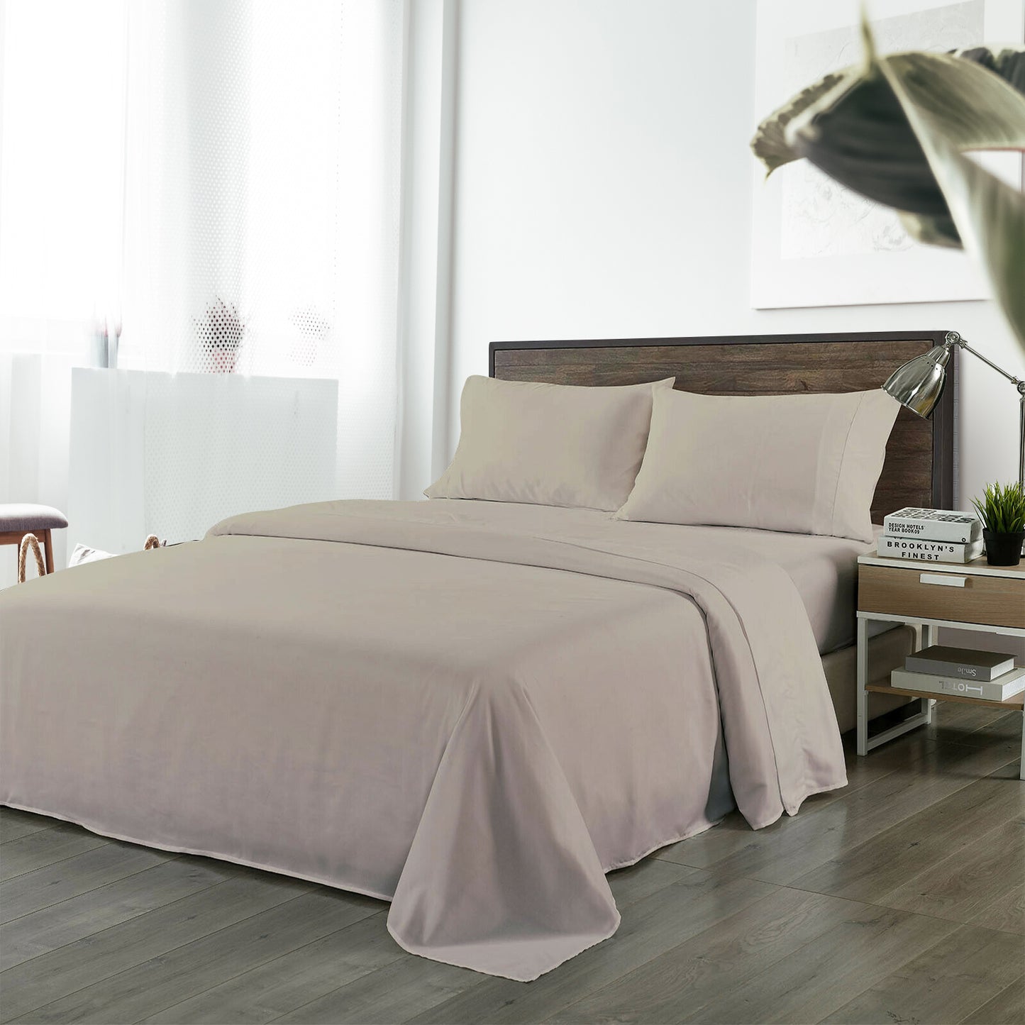 Queen Royal Comfort Blended Bamboo Sheet Set - Warm Grey