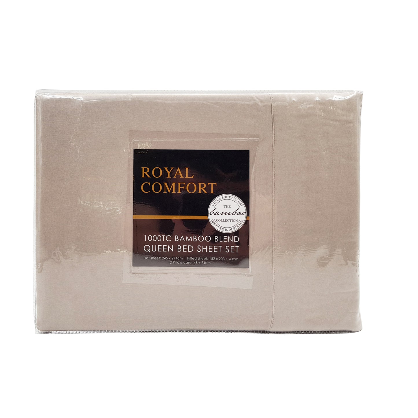 Queen Royal Comfort Blended Bamboo Sheet Set - Warm Grey