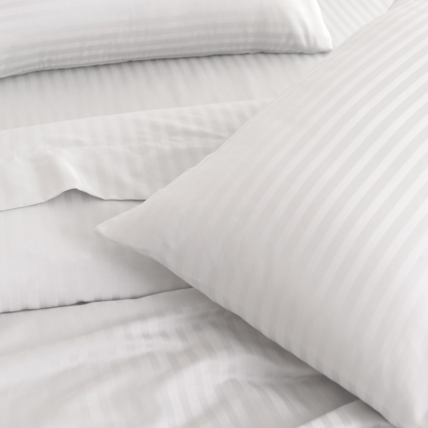 Queen Kensington 1200TC Cotton Sheet Set Stripe - White