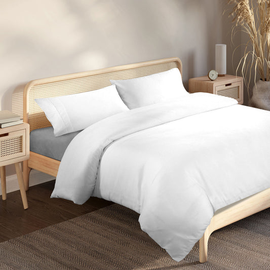 DOUBLE Blended Bamboo Quilt Cover Set - White