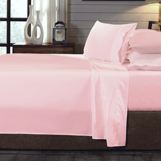 King Royal Comfort - 250TC 100% Organic Cotton 4-Piece Sheet Set - Blush