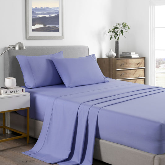 Queen Royal Comfort Bamboo Cooling 2000TC Sheet Set - Mid Blue