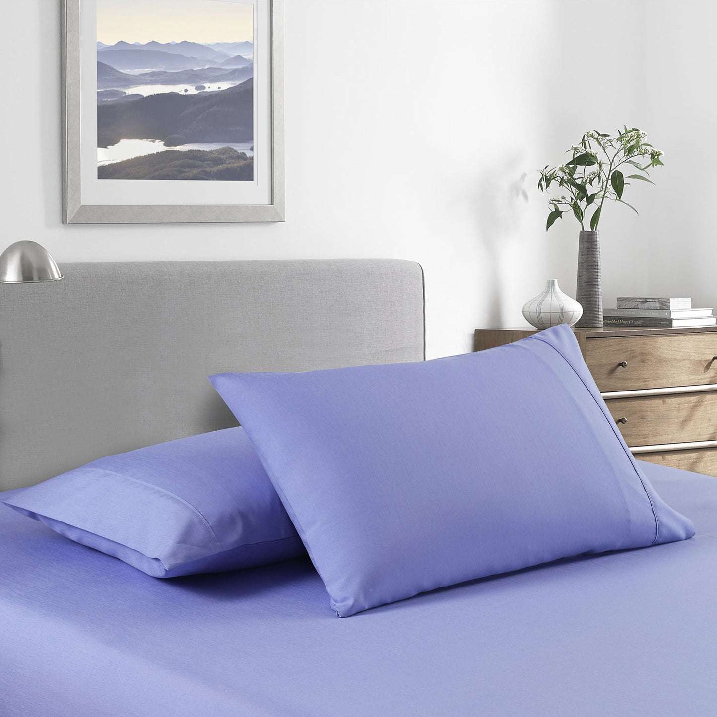 Queen Royal Comfort Bamboo Cooling 2000TC Sheet Set - Mid Blue