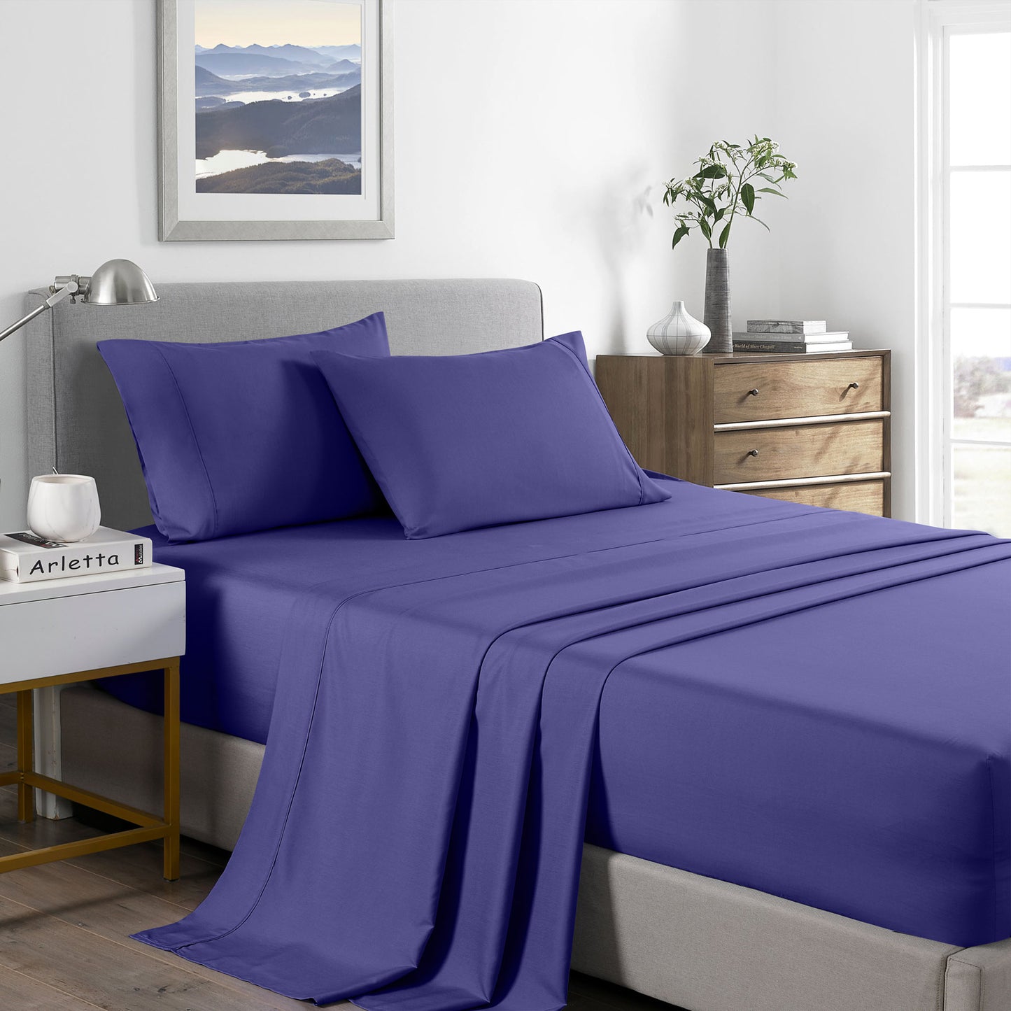 Queen Royal Comfort Bamboo Cooling 2000TC Sheet Set - Royal Blue