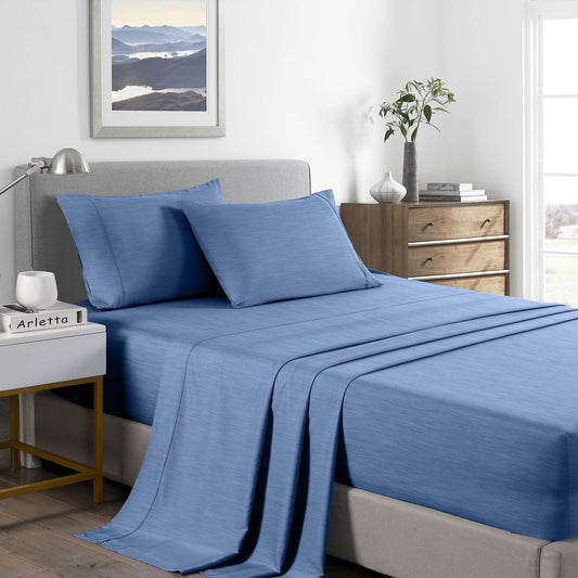 Single Royal Comfort Bamboo Cooling 2000TC Sheet Set - Denim