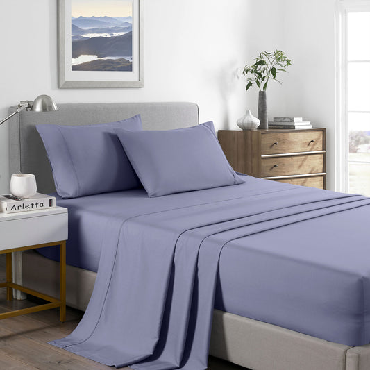 Single Royal Comfort Bamboo Cooling 2000TC Sheet Set - Lilac Grey