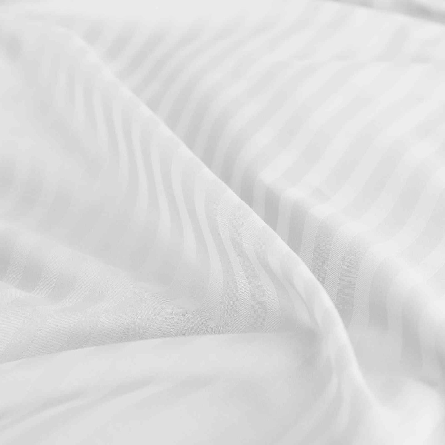 QUEEN 1200 Thread Count Stripe Cotton Blend Quilt Cover Sets - White