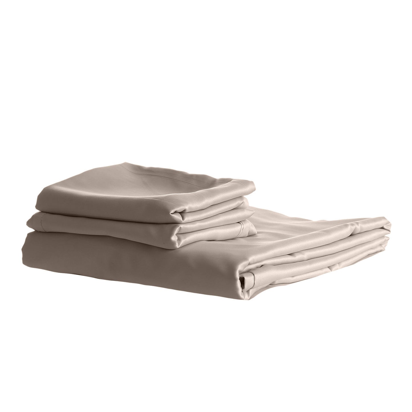 King Royal Comfort 1500TC Cotton Rich Fitted Sheet 3pc Set - Stone