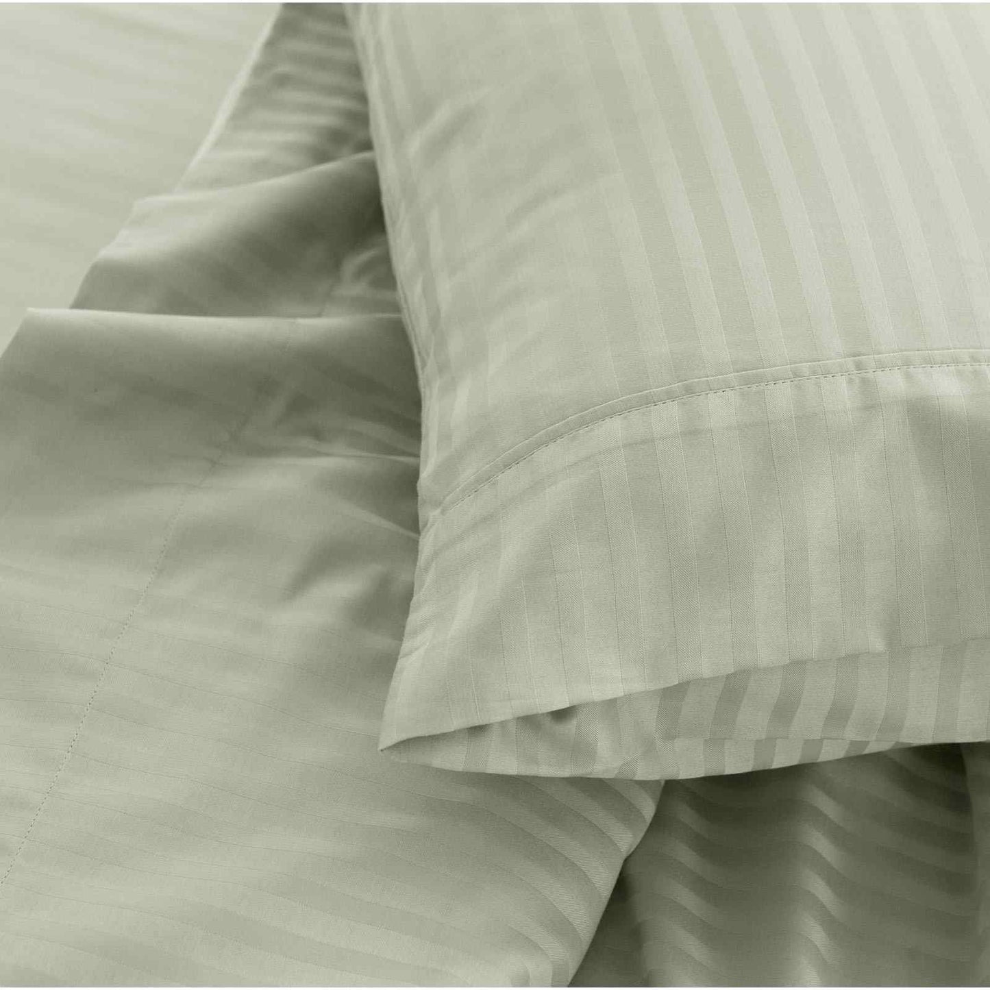 KING 1200 Thread Count Stripe Cotton Blend Quilt Cover Sets - Beige