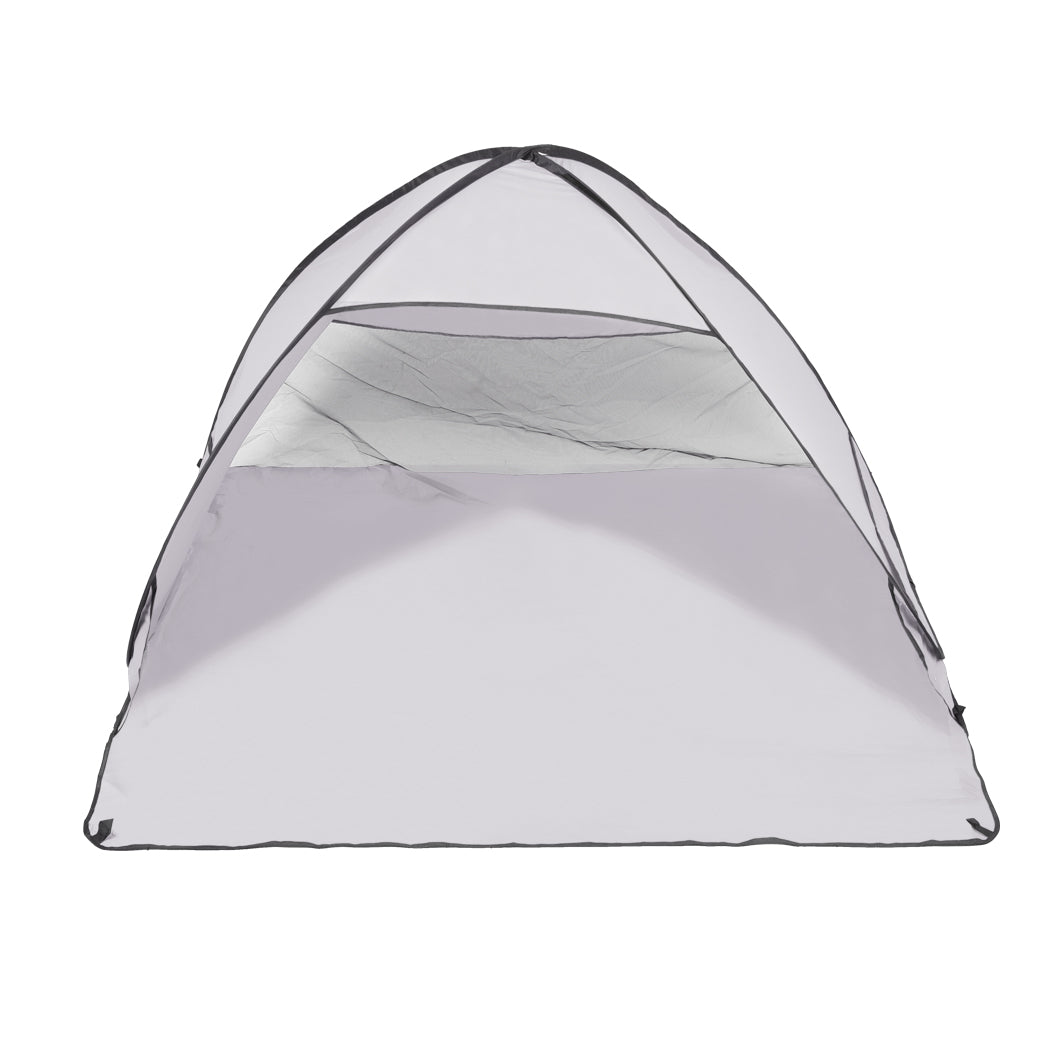 Pop Up Beach Tent Camping Portable Shelter Shade 4 Person Tents Fish Grey