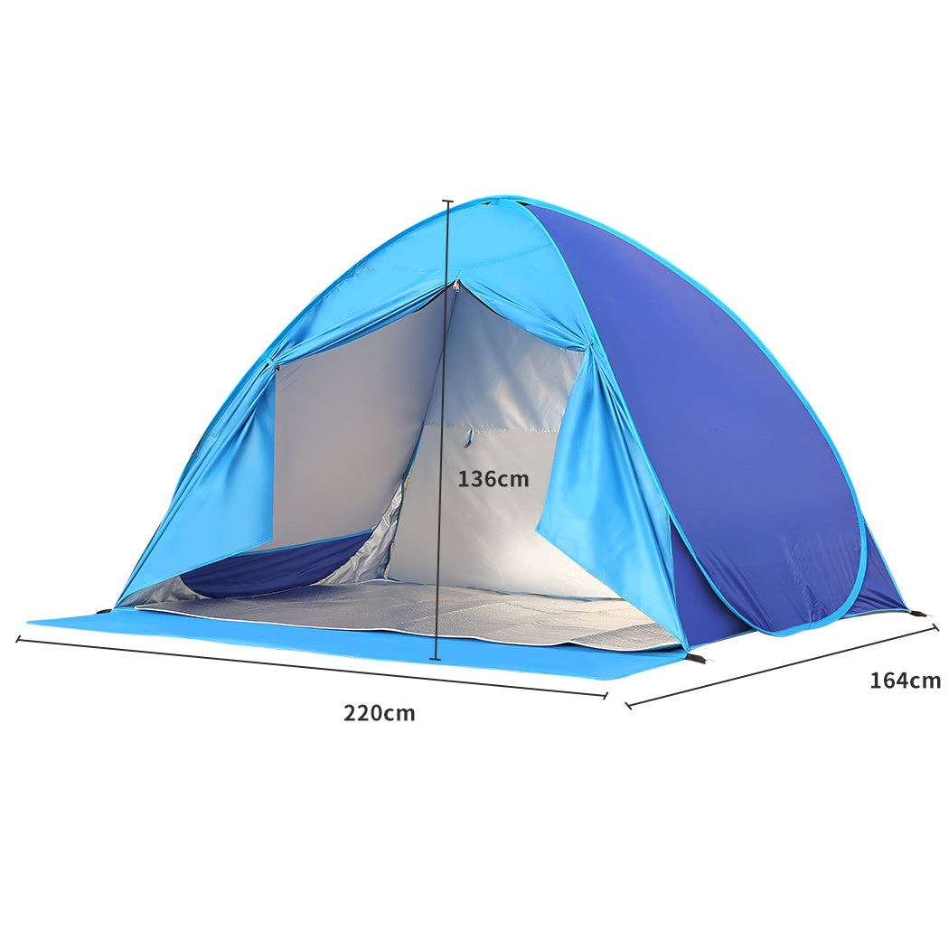 Pop Up Camping Tent Beach Tents 2-3 Person Hiking Portable Shelter