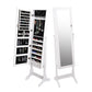 Mirror Jewellery Standing Cabinet Makeup Storage Jewelry Organiser Box - White