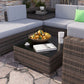 Calvis 8-Seater Oatmeal Rattan Set 9-Piece Outdoor Sofa - Black & Grey