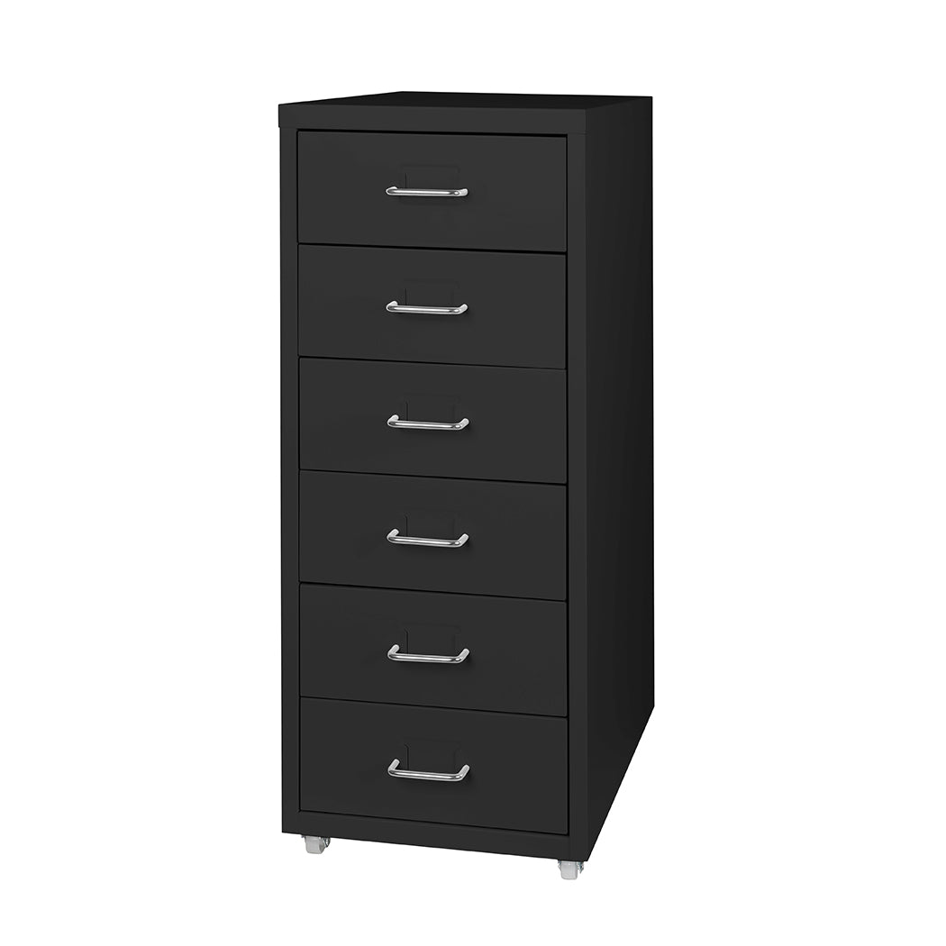 Levede 6 Drawer Office Cabinet Drawers Black