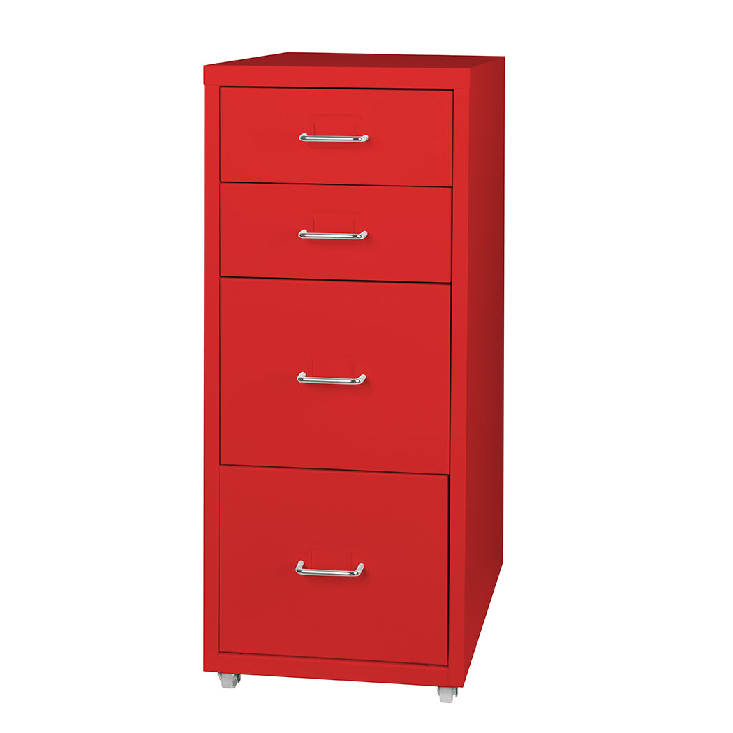 Levede 4 Drawer Office Drawers Cabinet Red