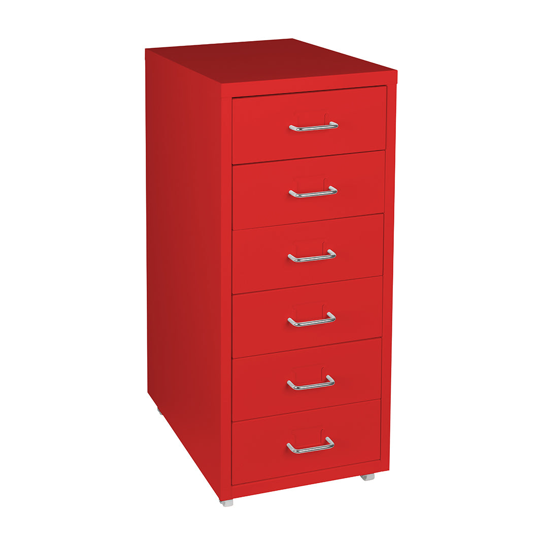 Levede 6 Drawer Office Cabinet Drawers Red