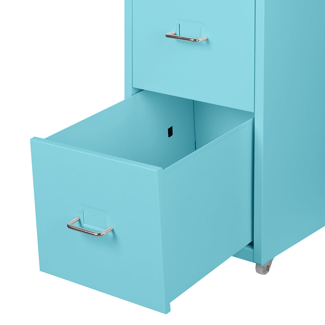 Levede 4 Drawer Office Drawers Cabinet Blue