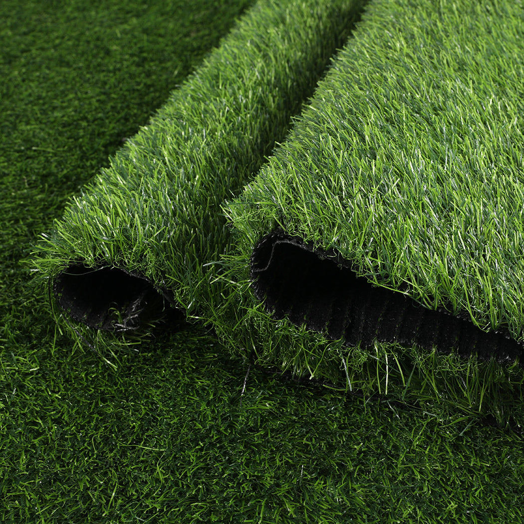 20sqm Artificial Grass 35mm Fake Grass Artificial Lawn Flooring Outdoor Synthetic Mat Grass Plant Lawn - Tri-Colour Green