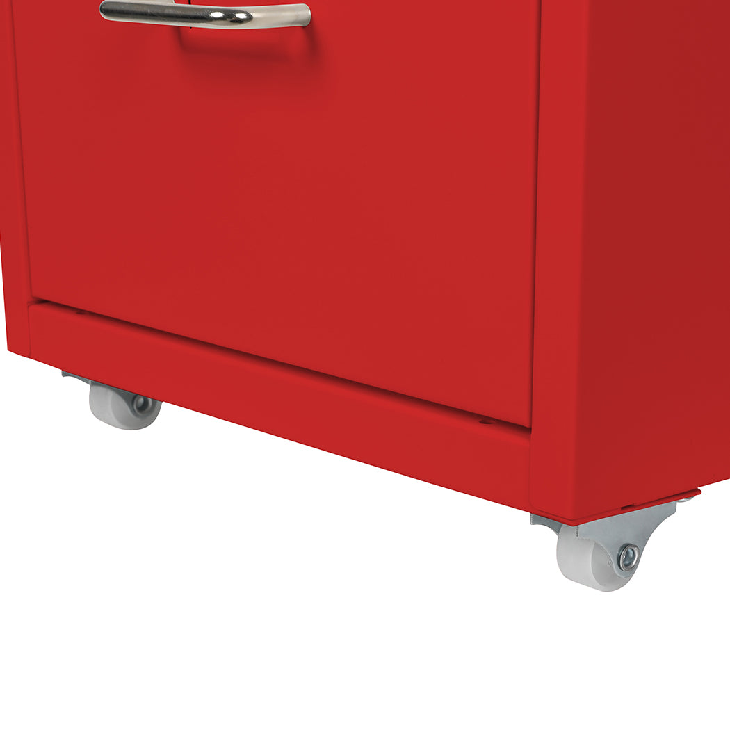 Levede 4 Drawer Office Drawers Cabinet Red