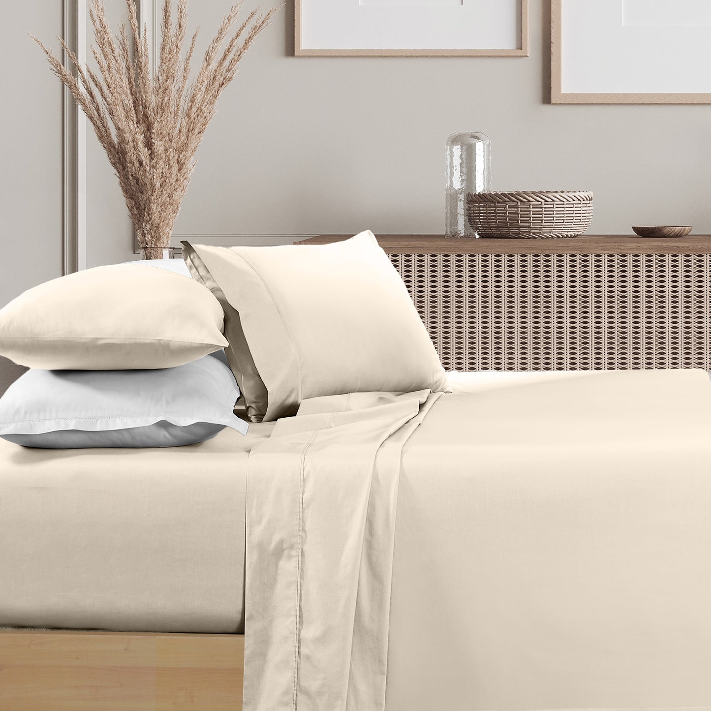 King Renee Taylor 1500 TC Cotton Blend Sheet Sets Ivory