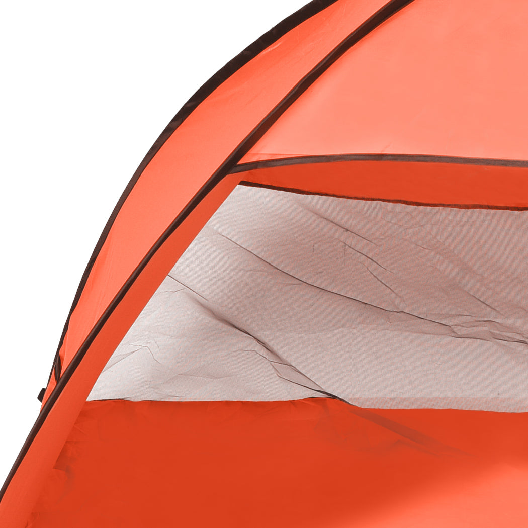 Pop Up Beach Tent Camping Portable Shelter Shade 4 Person Tents Fish Orange