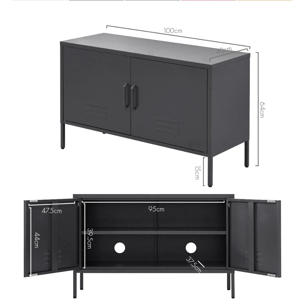 Magnus Buffet Sideboard Metal Cabinet - Charcoal