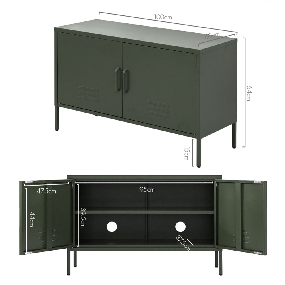 Magnus Metal Buffet Sideboard Cabinet - Green