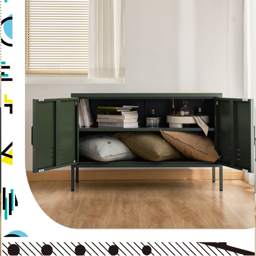 Magnus Metal Buffet Sideboard Cabinet - Green