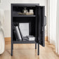 Quesnel Bedside Table Metal Cabinet - Black