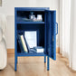 Quesnel Bedside Table Metal Cabinet - Blue