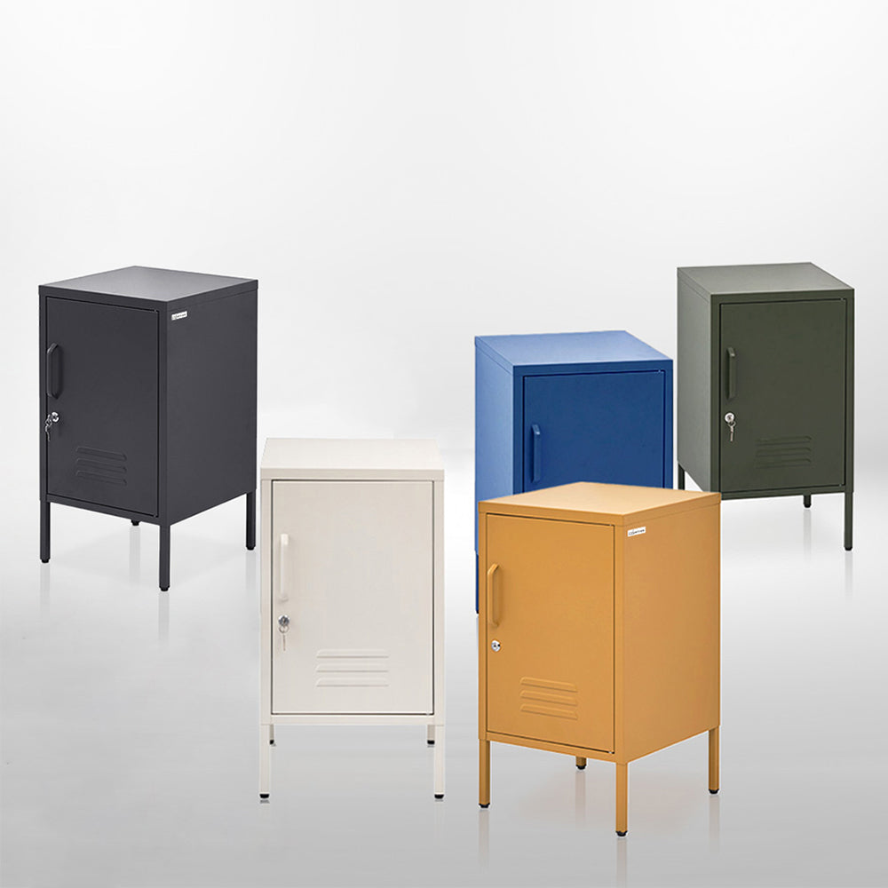 Quesnel Bedside Table Metal Cabinet - Blue