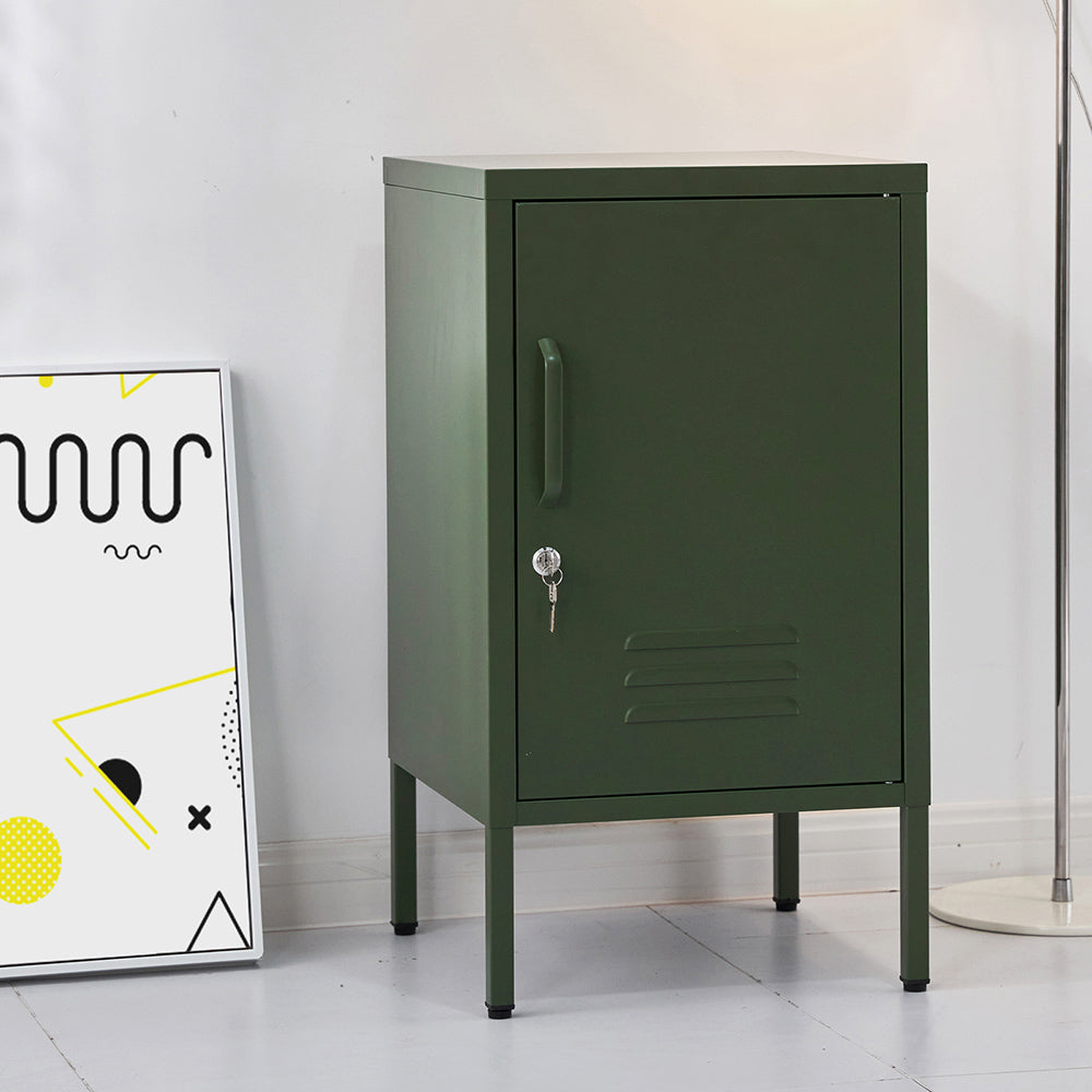 Quesnel Bedside Table Metal Cabinet - Green