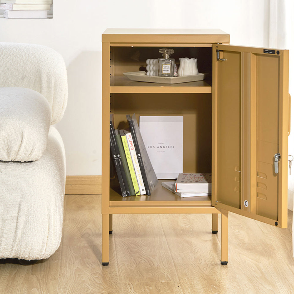 Quesnel Bedside Table Metal Cabinet - Yellow