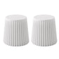 Set of 2 Cupcake Stool Plastic Stacking Bar Stools Dining Chairs Kitchen - White